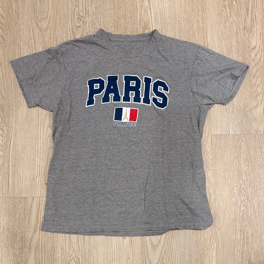 Paris France Tourist Graphic Short Sleeve T-Shirt Size Medium